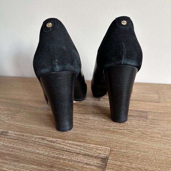 ALDO High Heel Pumps Black Womens Size 8.5 Leather and Suede Dress Shoes - Picture 7 of 7